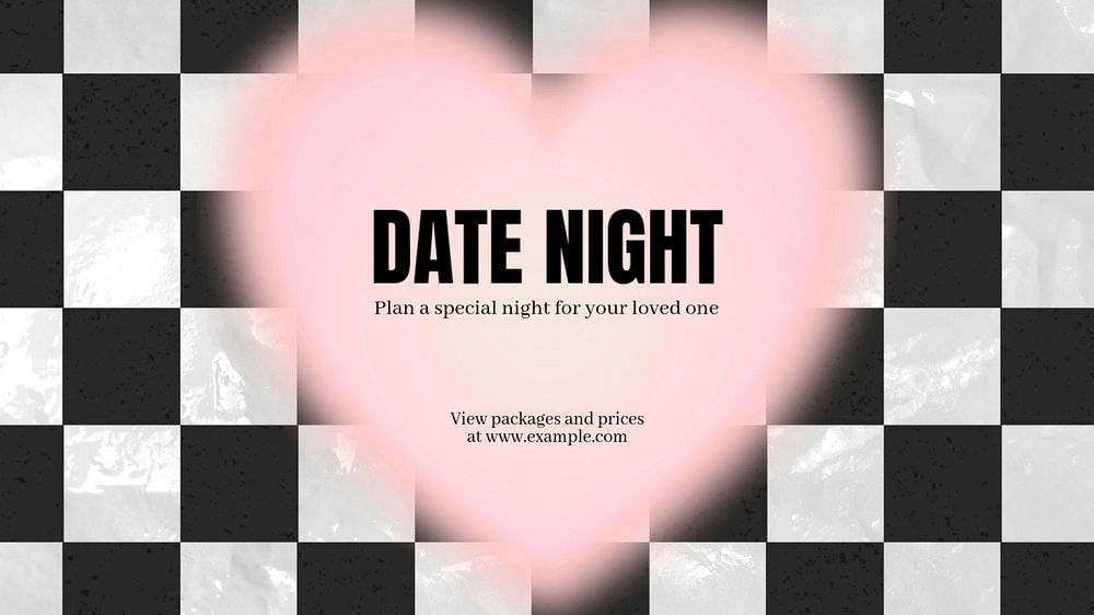 Date night blog banner template, editable text