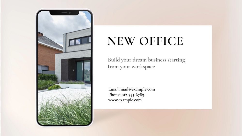 New office Facebook cover template, editable design