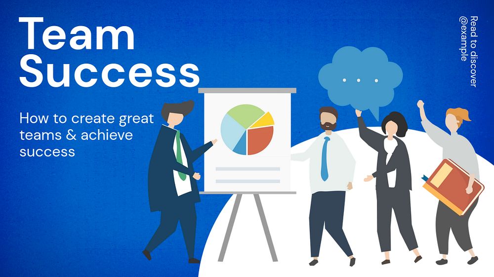 Team success  blog banner template, editable text