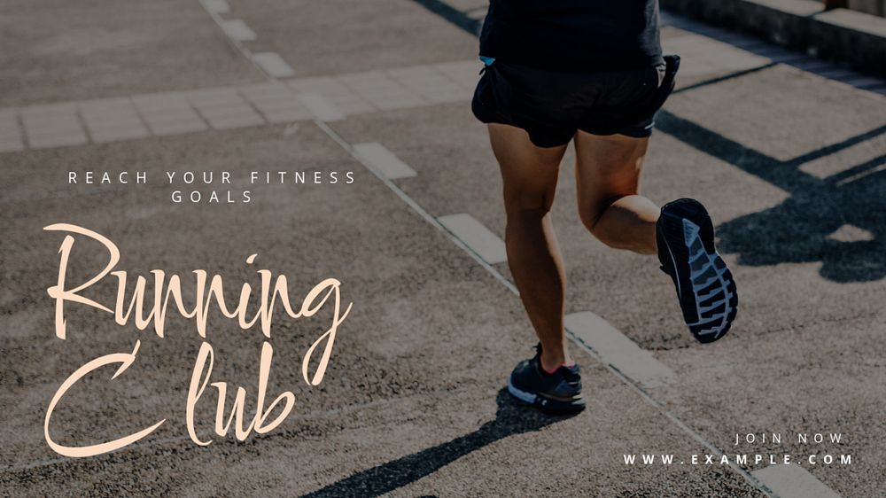 Running club blog banner template, editable text