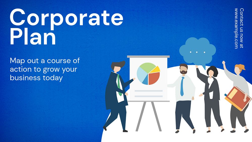 Corporate plan  blog banner template, editable text