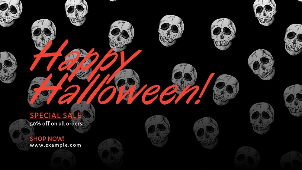 Halloween sale blog banner template, editable text