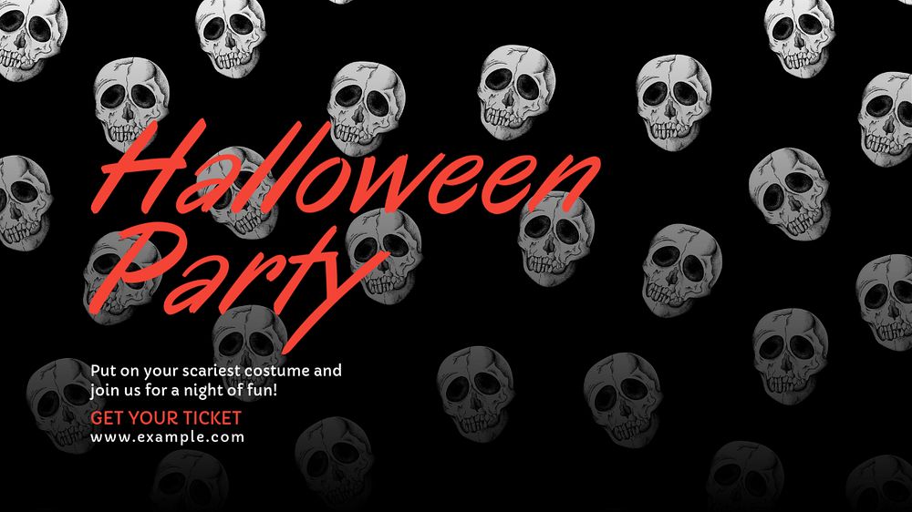 Halloween party blog banner template, editable text