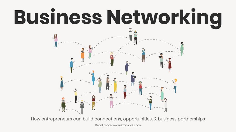 Business networking  blog banner template, editable text