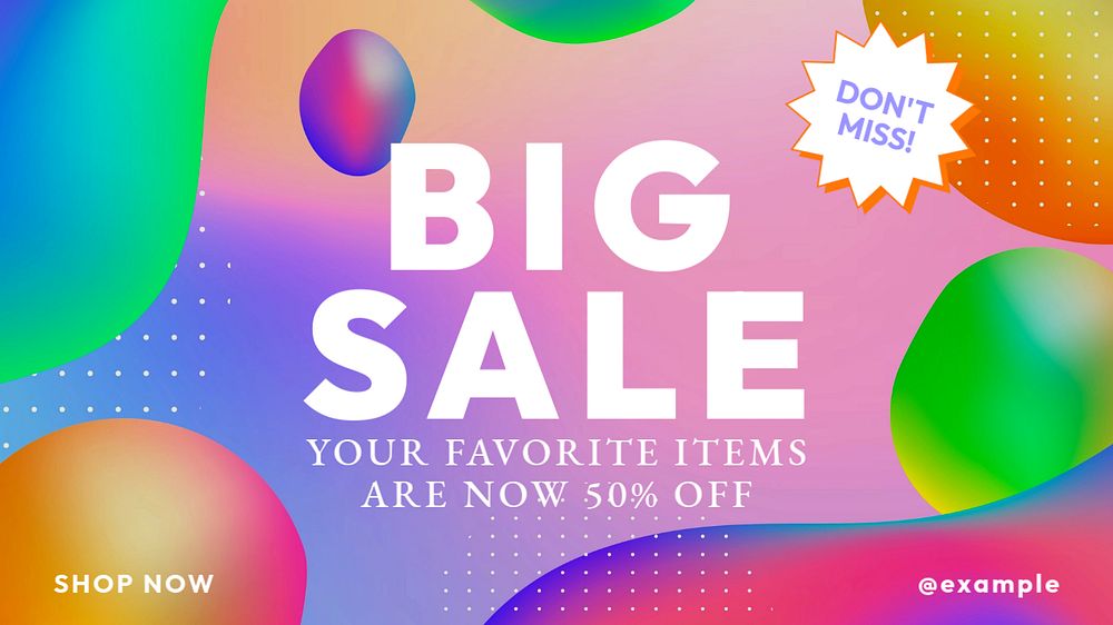 Big sale blog banner template, editable text