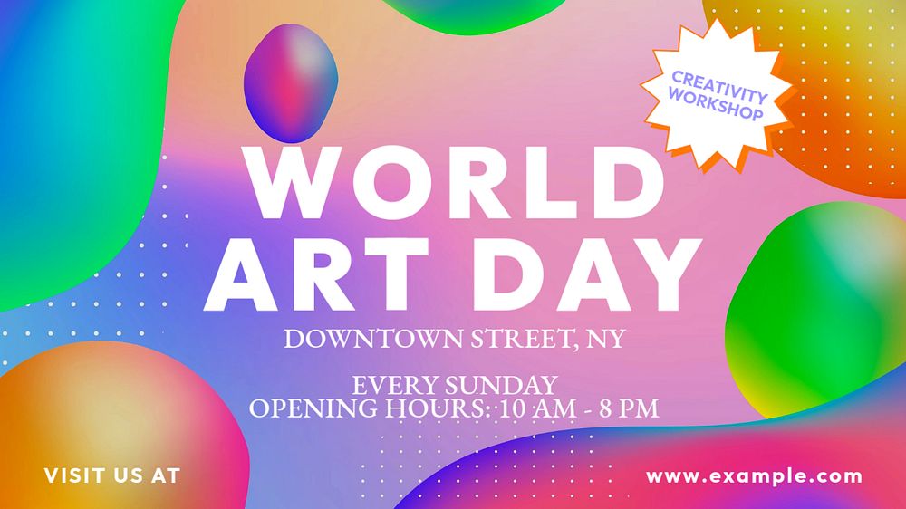 World art day blog banner template, editable text