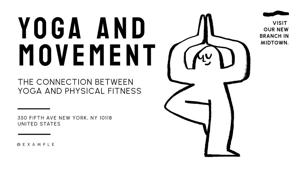 Yoga and movement  blog banner template, editable text