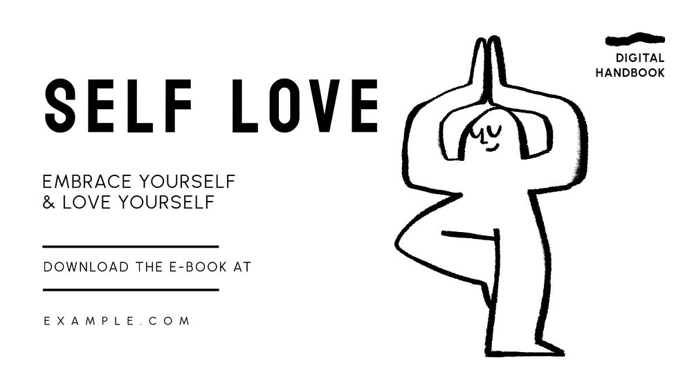 Self love ebook  blog banner template, editable text