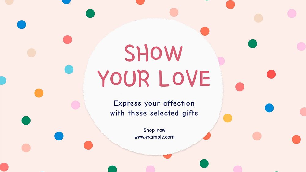 Love & gift selection blog banner template, editable text