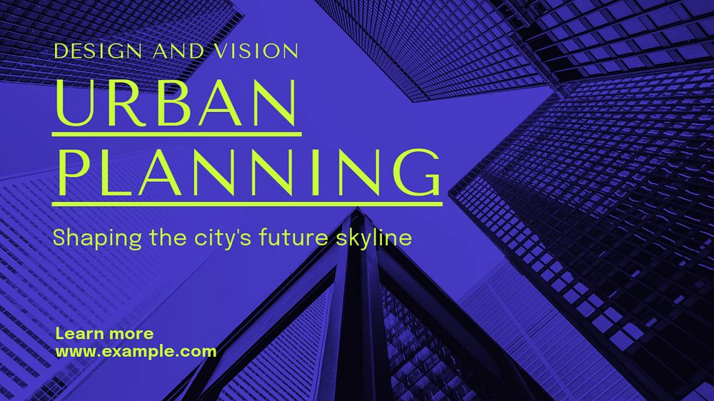 Urban planning blog banner template, editable text