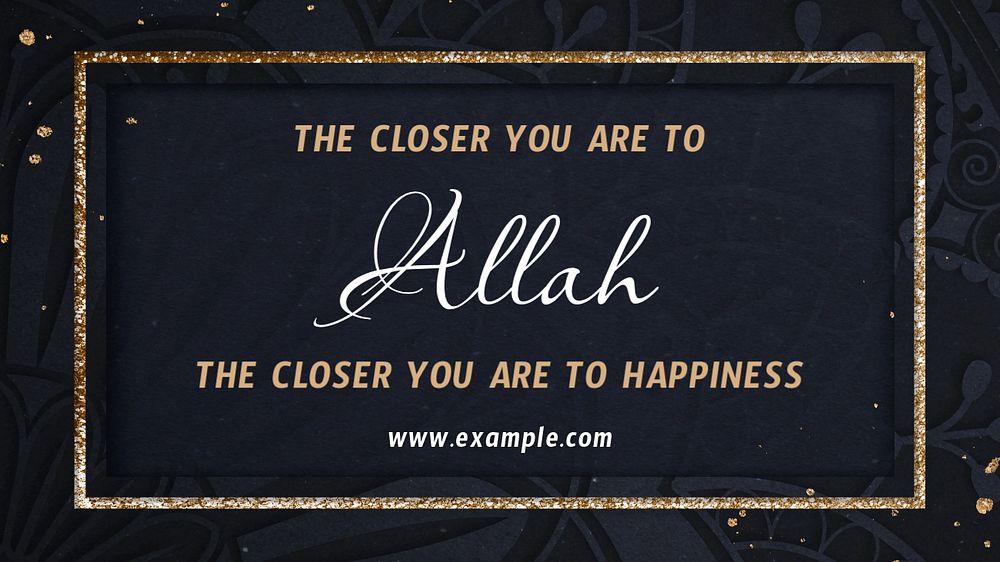 Muslim quote blog banner template, editable text