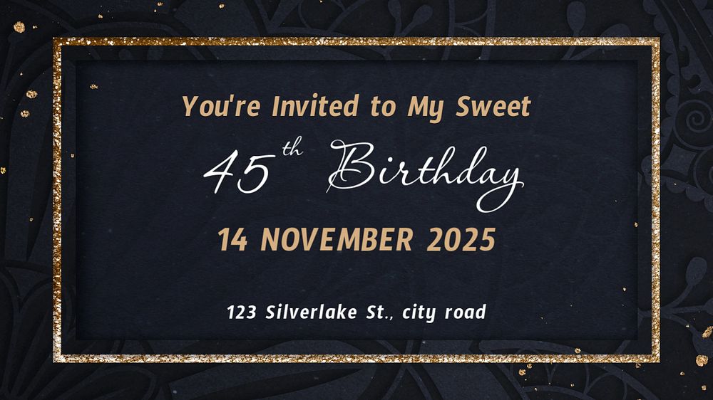 Sweet sixteen invite blog banner template, editable text