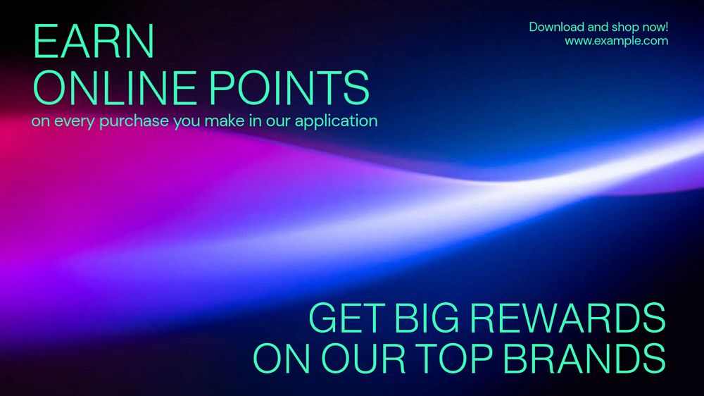 Earn online points blog banner template, editable text