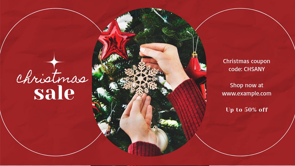 Christmas sale blog banner template, editable text