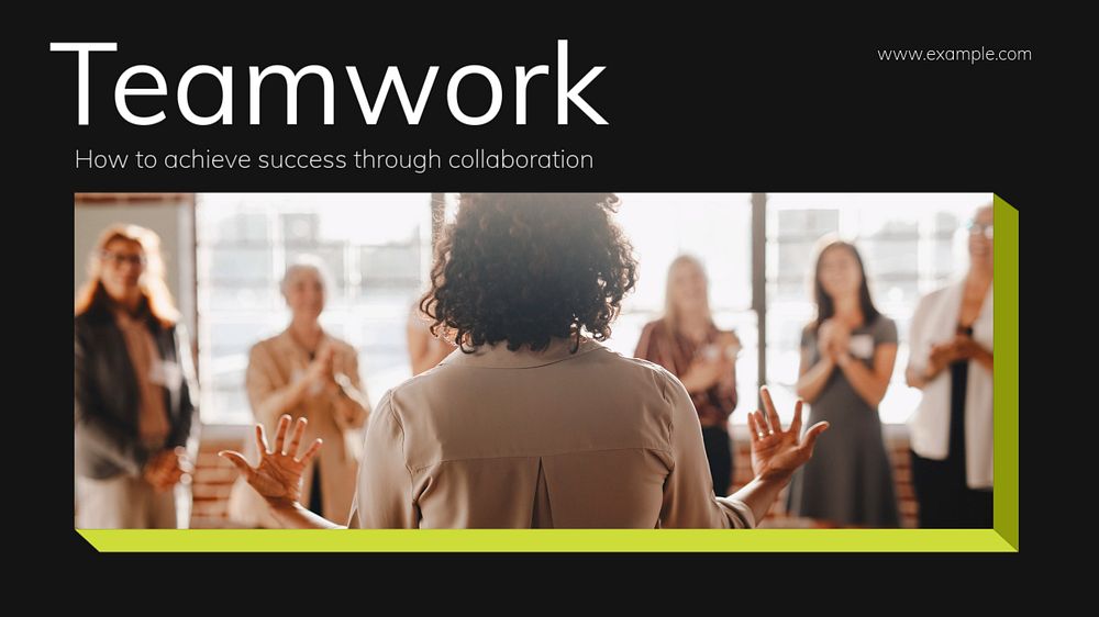 Teamwork  blog banner template, editable text