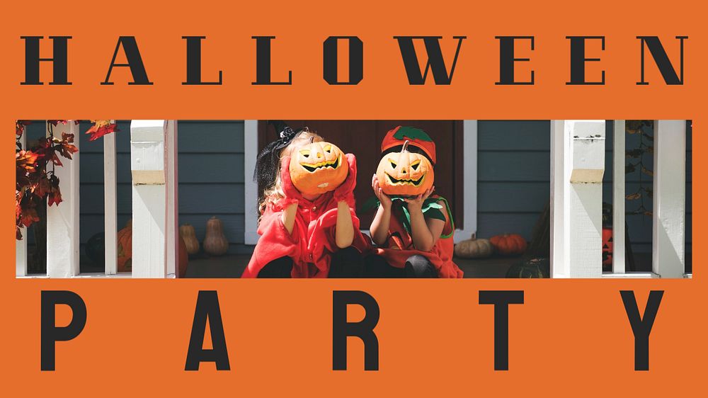 Halloween party blog banner template, editable text