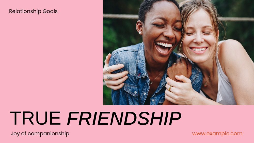 Friendship blog banner template, editable text