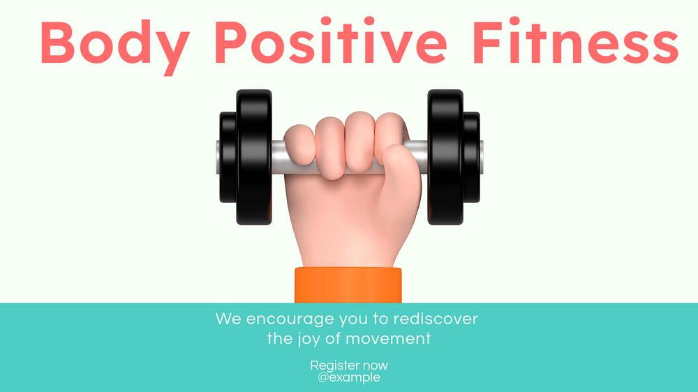 Body positive fitness blog banner template, editable text