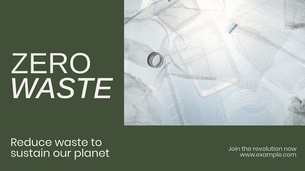 Zero waste blog banner template, editable text