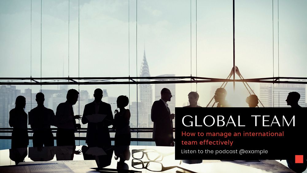 Global team blog banner template, editable text