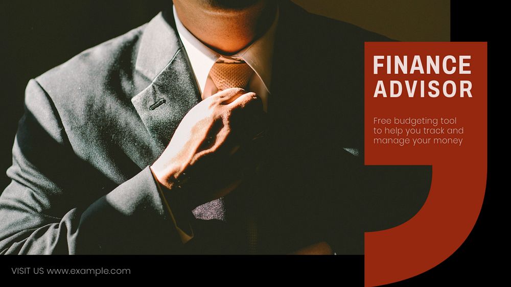 Finance advisor Facebook cover template, editable design