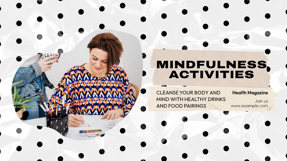 Mindfulness activities blog banner template, editable text