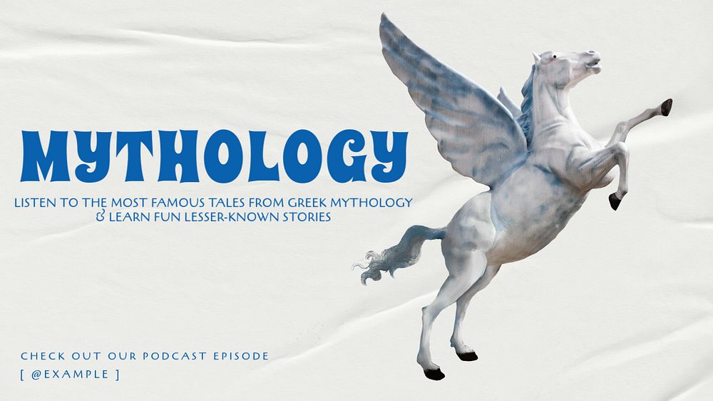 Greek mythology podcast blog banner template, editable text