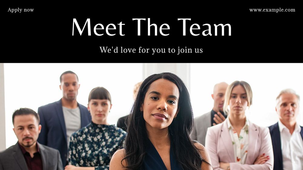 Meet the team  Facebook cover template, editable design