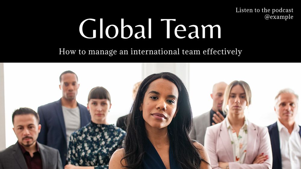 Global team blog banner template, editable text