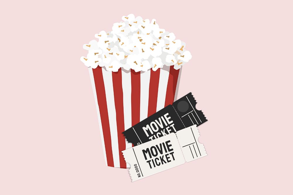 Movie popcorn, editable entertainment design