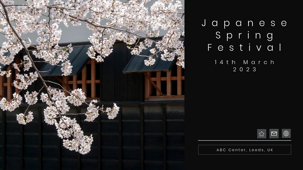 Spring festival blog banner template, editable text