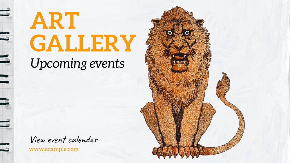 Art gallery events blog banner template, editable text