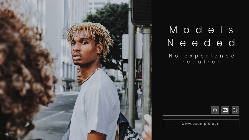 Models needed blog banner template, editable text