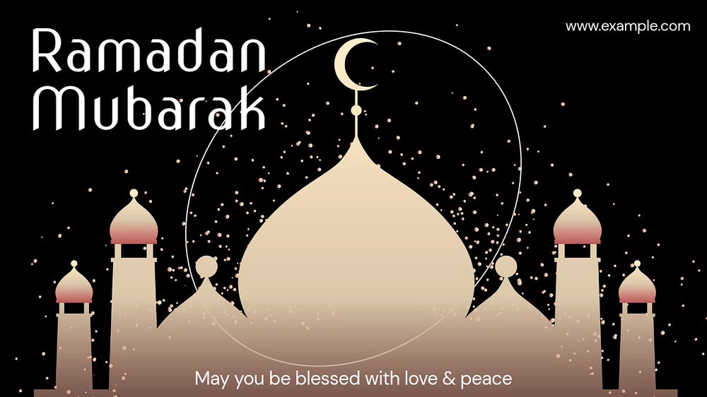 Ramadan mubarak  blog banner template, editable text