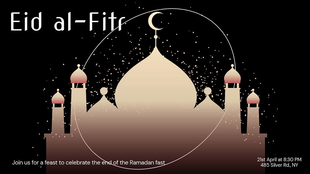 Eid al-Fitr  blog banner template, editable text