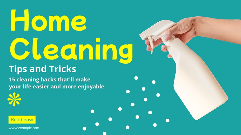 Home cleaning  blog banner template, editable text