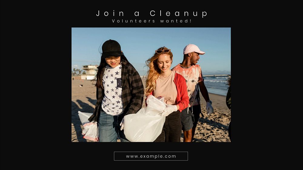 Environmental cleanup blog banner template, editable text