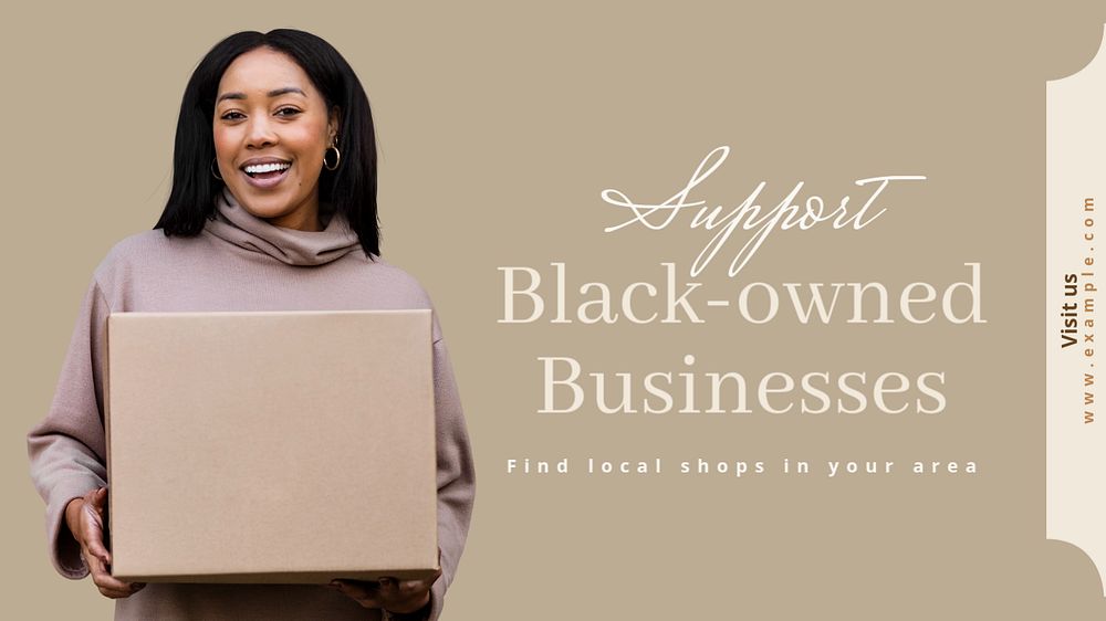 Support black-owned business  blog banner template, editable text