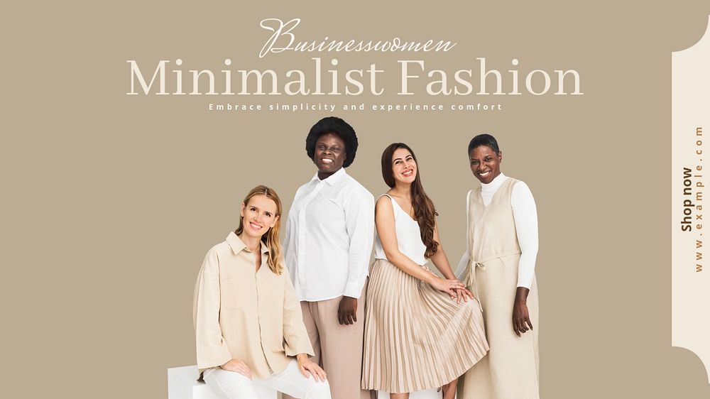 Minimalist fashion  blog banner template, editable text