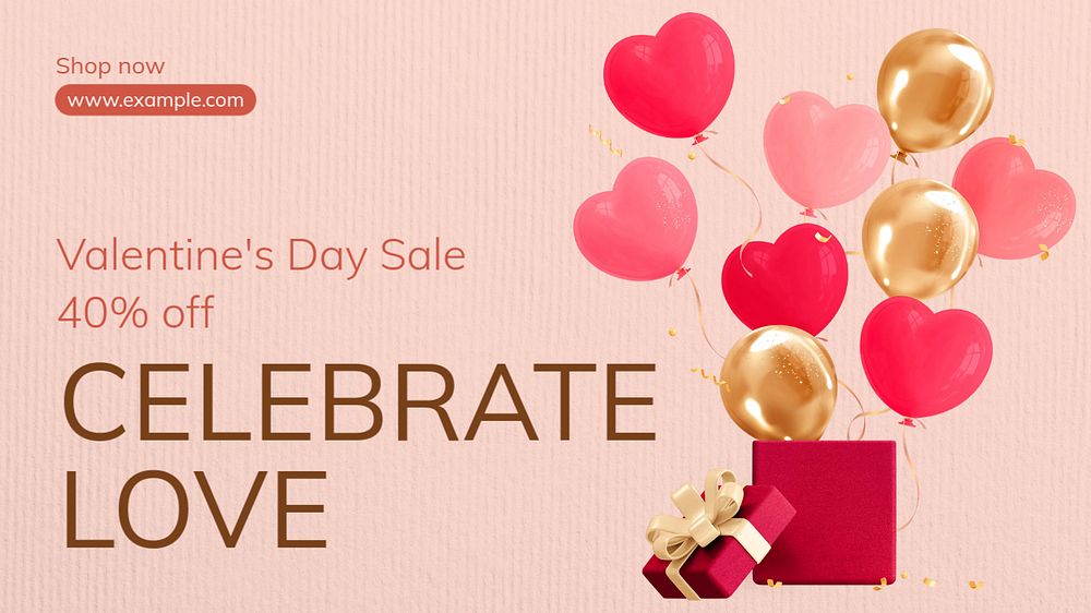 Celebrate love sale  blog banner template, editable text