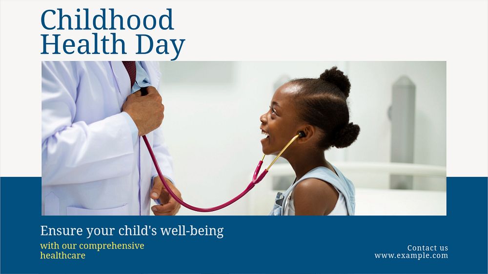 Childhood health day  blog banner template, editable text