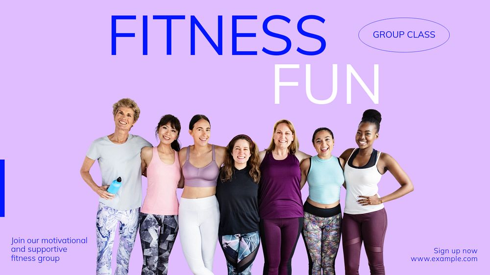 Fitness fun  blog banner template, editable text