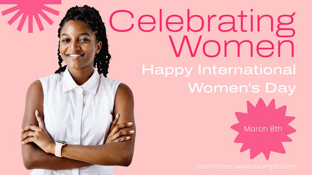 Celebrating women  blog banner template, editable text