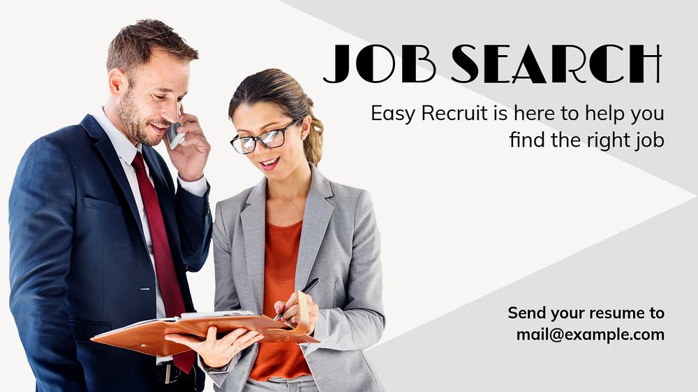 Job search  blog banner template, editable text