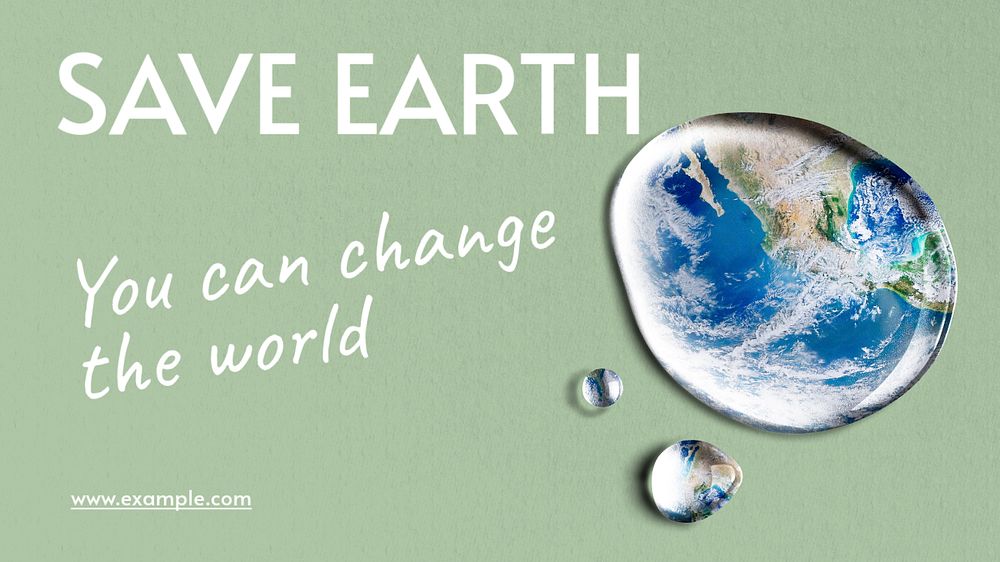 Save earth blog banner template, editable text