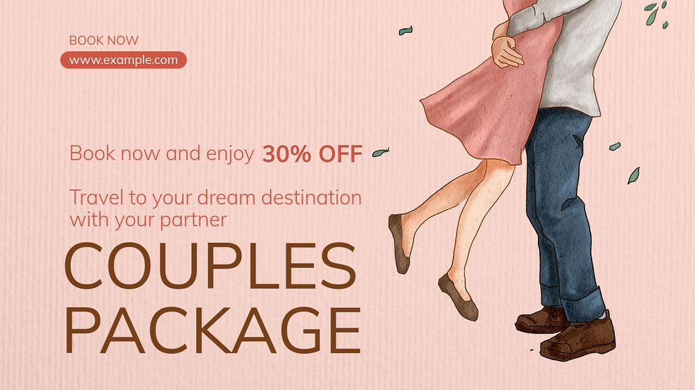 Special couples package blog banner template, editable text