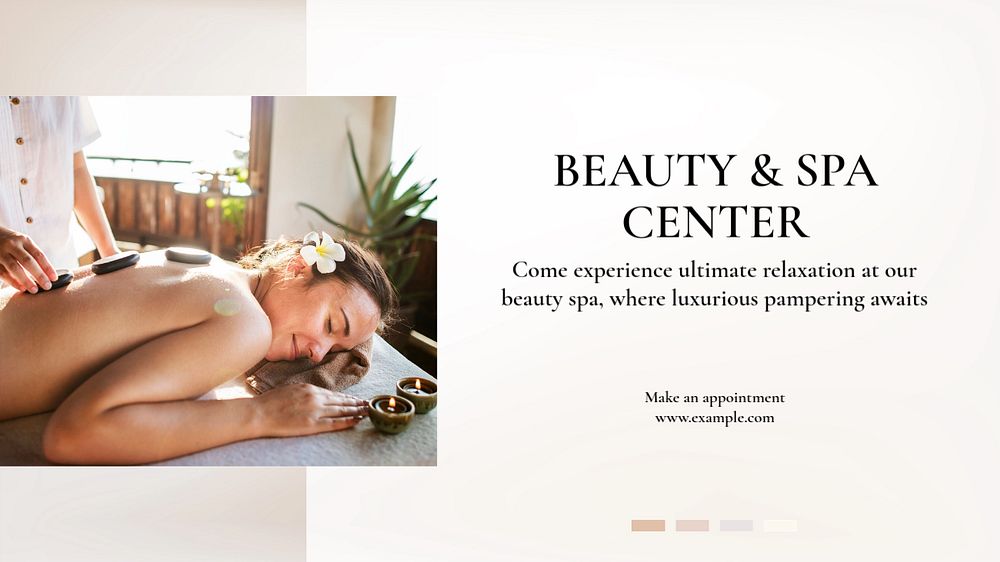 Beauty & spa center blog banner template, editable text