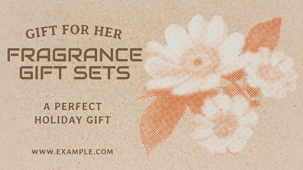 Fragrance gift sets  blog banner template, editable text