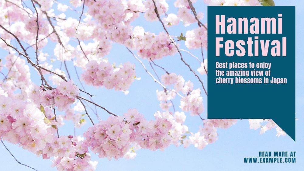 Hanami festival blog banner template, editable text