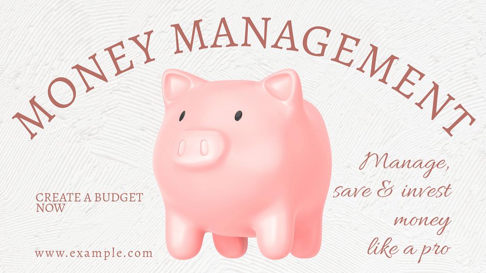 Money management  blog banner template, editable text